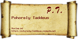 Pohorely Taddeus névjegykártya